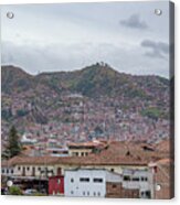 Rooftops and Hills of Cusco Acrylic Print