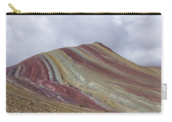 Colorful Mountain Range Under Cloudy Sky Zip Pouch
