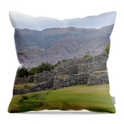 Saqsaywaman Incan Ruin In Cusco Peru Throw Pillow