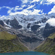 Majestic Mountain Overlooks Humantay Lake Art Print