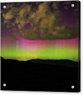 Vibrant Aurora Over Wasatch Mountain Range Acrylic Print