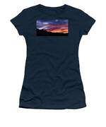 Vivid Twilight over Rocky Silhouette Women's T-Shirt