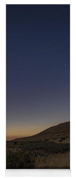 Twilight Comet Over Desert Landscape Yoga Mat