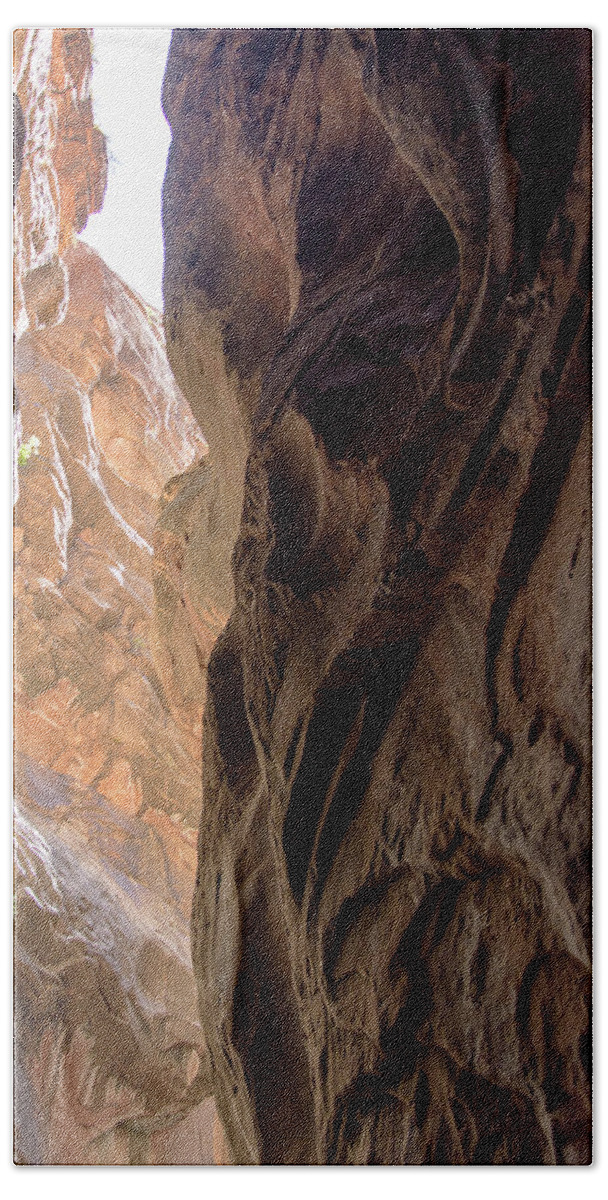 Sunlit Canyon Walls In The Narrows Hand Towel