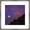 Moonlit Evening Over Silhouetted Hills Framed Print