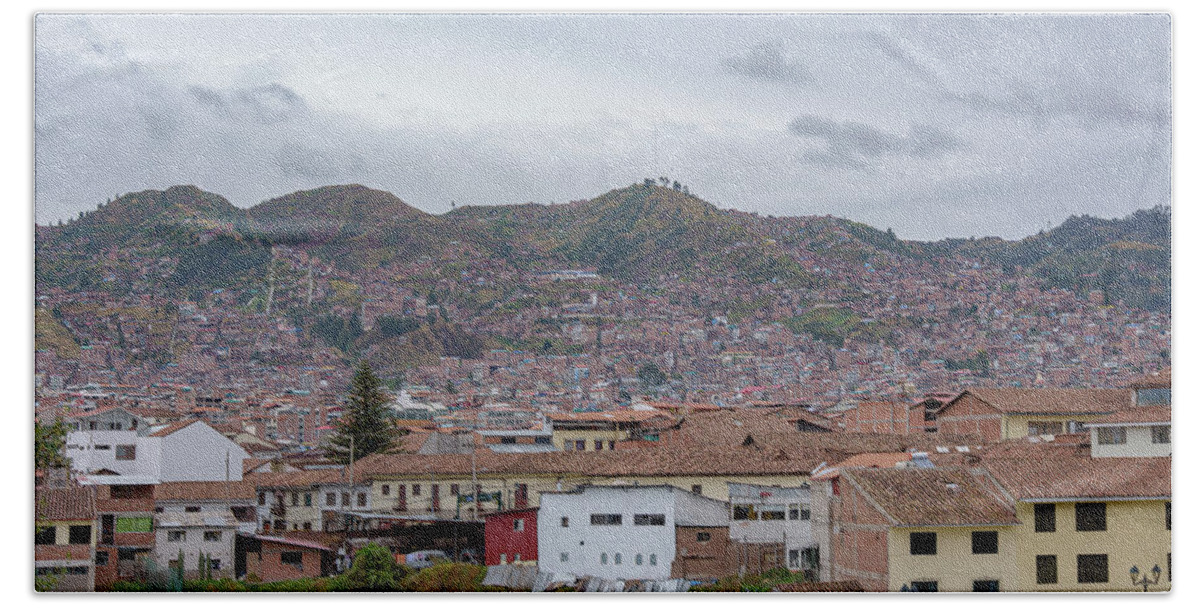 Rooftops and Hills of Cusco Bath Towel