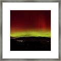 Northern Lights Over Mountain Range Framed Print