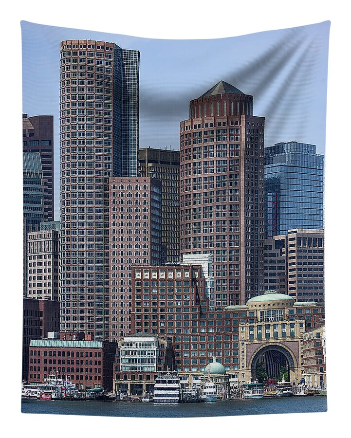 Boston Skyline by the Water Tapestry