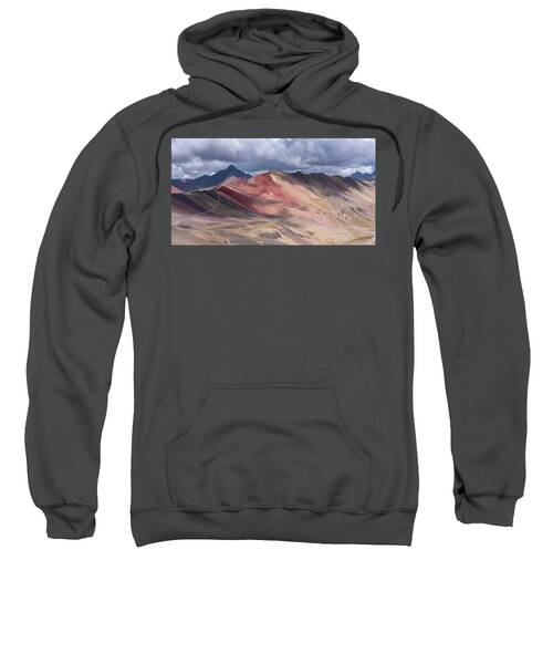 Rainbow Mountain Range Under Cloudy Skies Sweatshirt