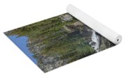 Waterfall Amidst Forest Landscape Yoga Mat