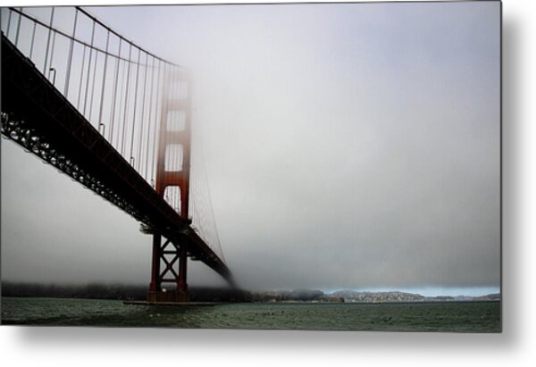 Golden Gate Bridge Disappears Into Misty Fog Metal Print