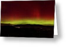 Northern Lights Over Mountain Range Greeting Card