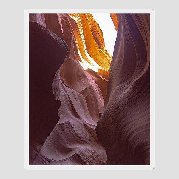 Curves Of Sunlit Antelope Canyon Walls Sticker