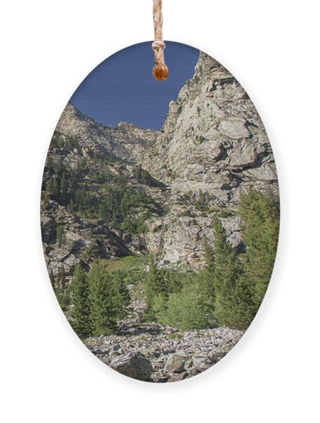 Majestic Mountain Peaks Under Blue Sky In Cascade Canyon Ornament