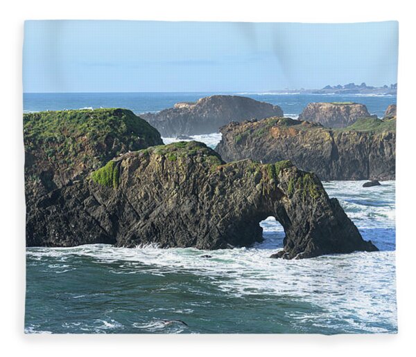 Majestic Coastal Rock Formations Fleece Blanket