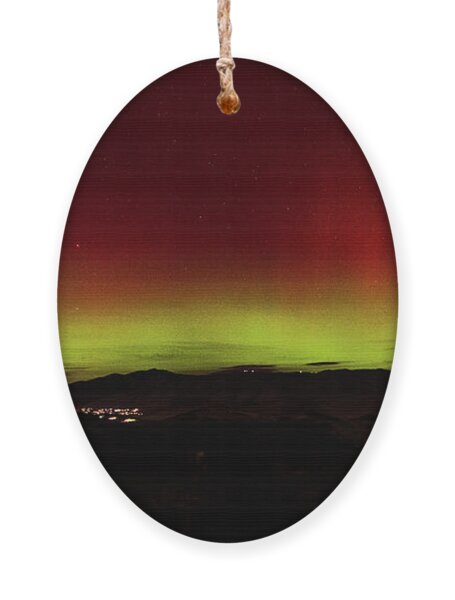 Northern Lights Over Wasatch Mountain Range Ornament by Brandon Wichmann