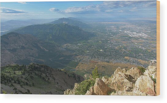 Expansive View From Ben Lomond Summit Wood Print