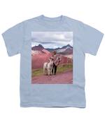 Peruvian Scene With Red Valley And Llama Youth T-Shirt