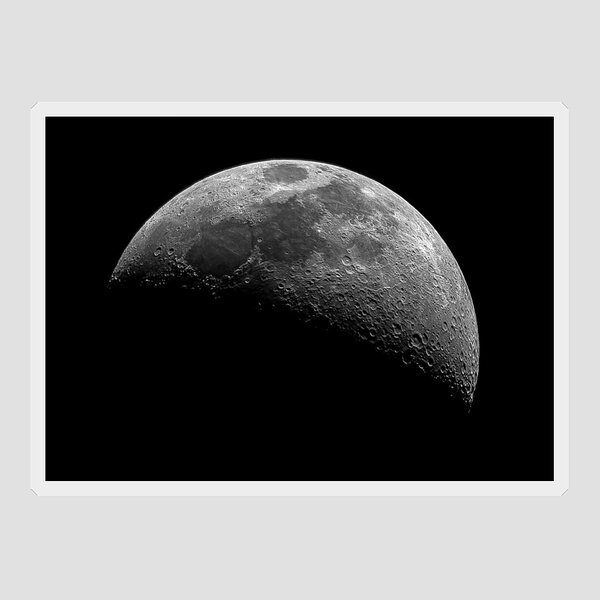Illuminated Half Of The Moon Sticker