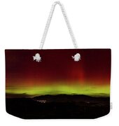 Northern Lights Over Wasatch Mountain Range Weekender Tote Bag by Brandon Wichmann