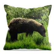 Solitary Bear In Grand Teton National Park Throw Pillow