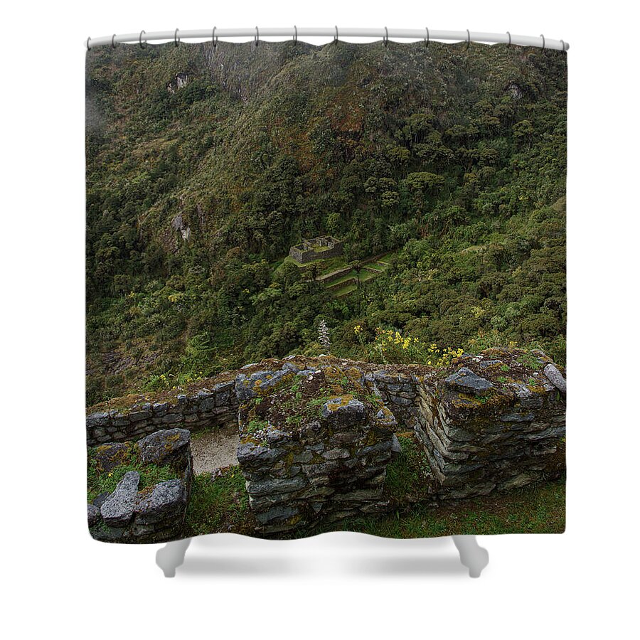 Misty Mountain Ruins Shower Curtain
