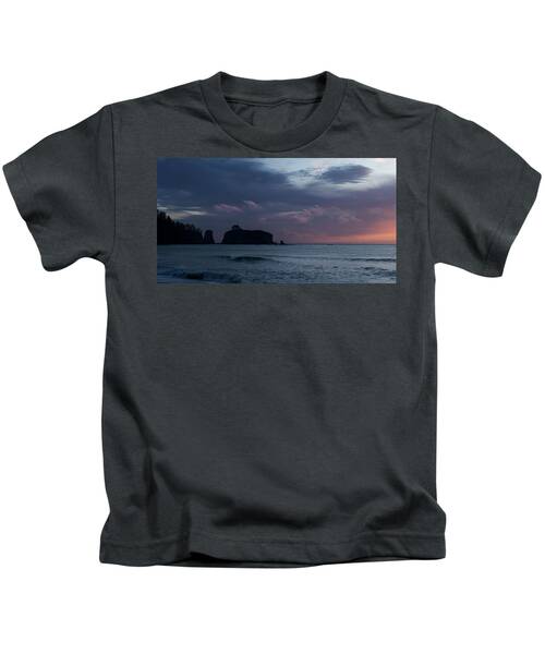 Serene Coastal Sunset with Cliffs Kids T-Shirt