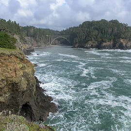 Coastal Bridge Over Rushing Waters by Brandon Wichmann