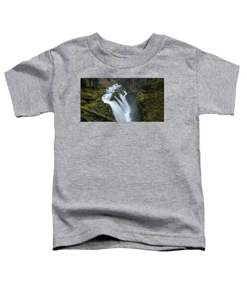 Serene Flow Through Mossy Forest Toddler T-Shirt