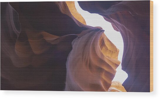 Antelope Canyon Curves And Light Play Wood Print