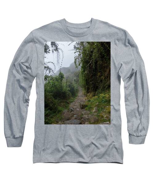 Misty Forest Pathway On The Inca Trail Long Sleeve T-Shirt