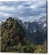 Misty Andes Mountain Range Landscape Canvas Print