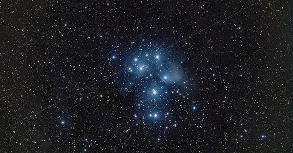 Pleiades Cluster In Cosmic Night Art Print