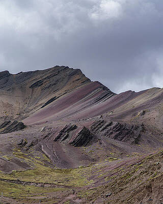 Wall Art featuring the photograph Majestic Andean Mountainscape With Colorful Striations by Brandon Wichmann