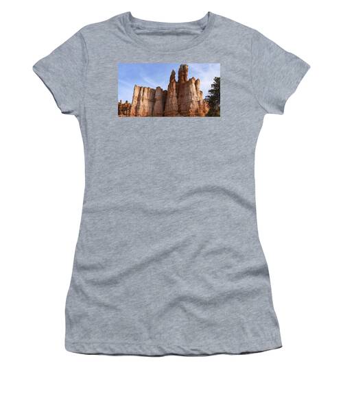 Majestic Rock Formations Under Blue Sky In Bryce Canyon National Park Women's T-Shirt