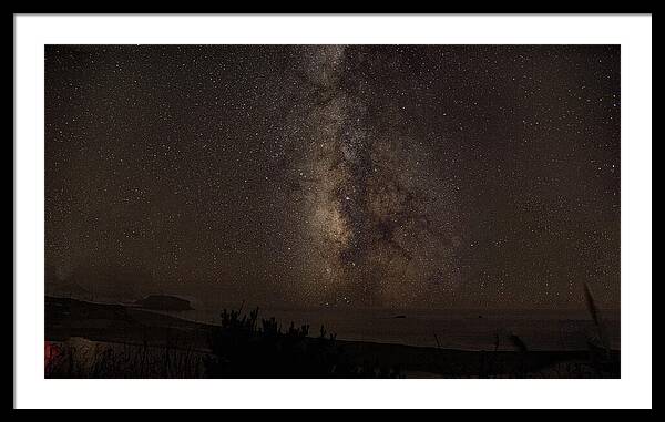 Milky Way Over Tranquil Shoreline Framed Print