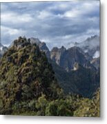 Misty Andes Mountain Range Landscape Metal Print