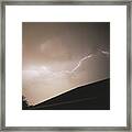 Lightning Illuminates Night Sky Framed Print