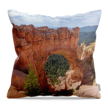 Majestic Natural Rock Arch In Bryce Canyon National Park Throw Pillow