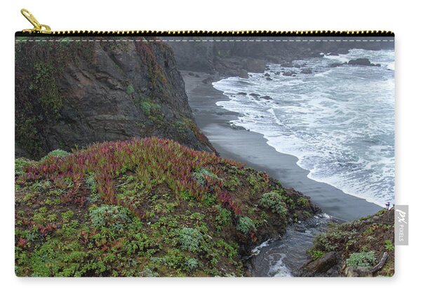 Rocky Coastline With Vibrant Foliage Zip Pouch