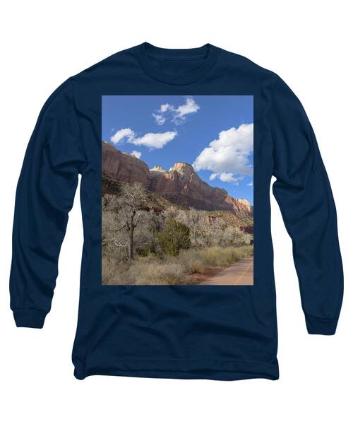 Majestic Mountain Under Clear Blue Sky Long Sleeve T-Shirt
