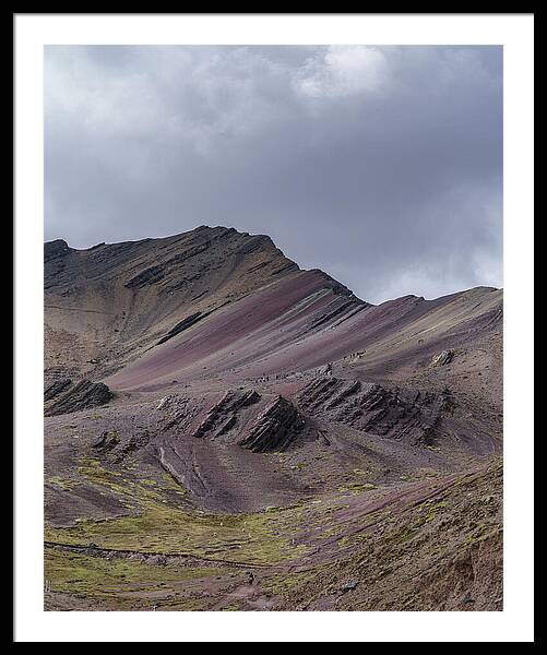 Majestic Andean Mountainscape With Colorful Striations Framed Print