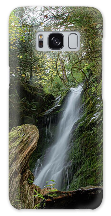 Serene Waterfall in Lush Forest Galaxy Case