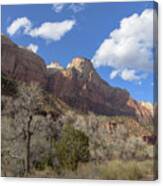 Majestic Mountain Under Clear Blue Sky Canvas Print
