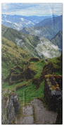 Mysterious Incan Ruins In The Mountains Bath Towel