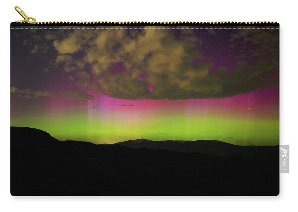 Vibrant Aurora Over Wasatch Mountain Range Zip Pouch