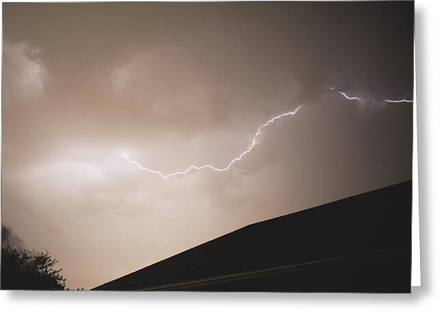 Lightning Illuminates Night Sky Greeting Card