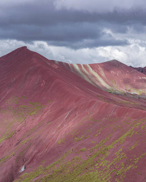 Vibrant Red Mountain Landscape Poster