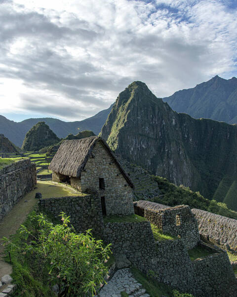 Ancient Ruins With Majestic Mountain Backdrop Art Print