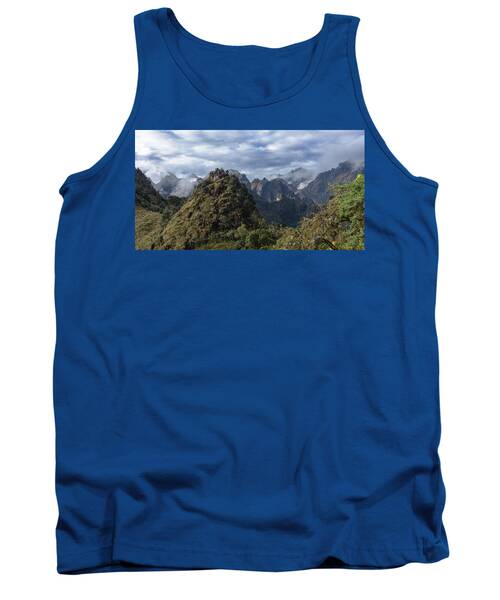 Misty Andes Mountain Range Landscape Tank Top